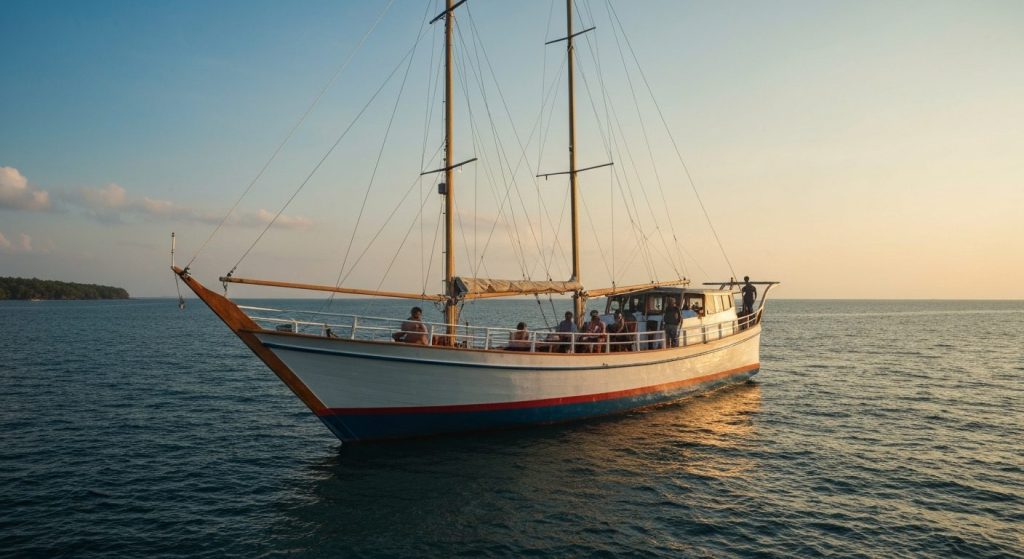 verified phinisi operators komodo — Photorealistic editorial travel photograph relevant to: The independent honeymoon co